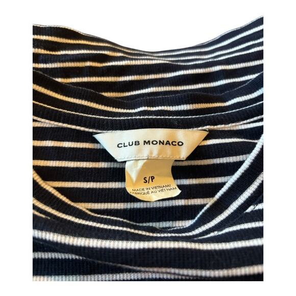 Club Monaco Navy Blue Striped Tee Size S - Picture 3 of 3